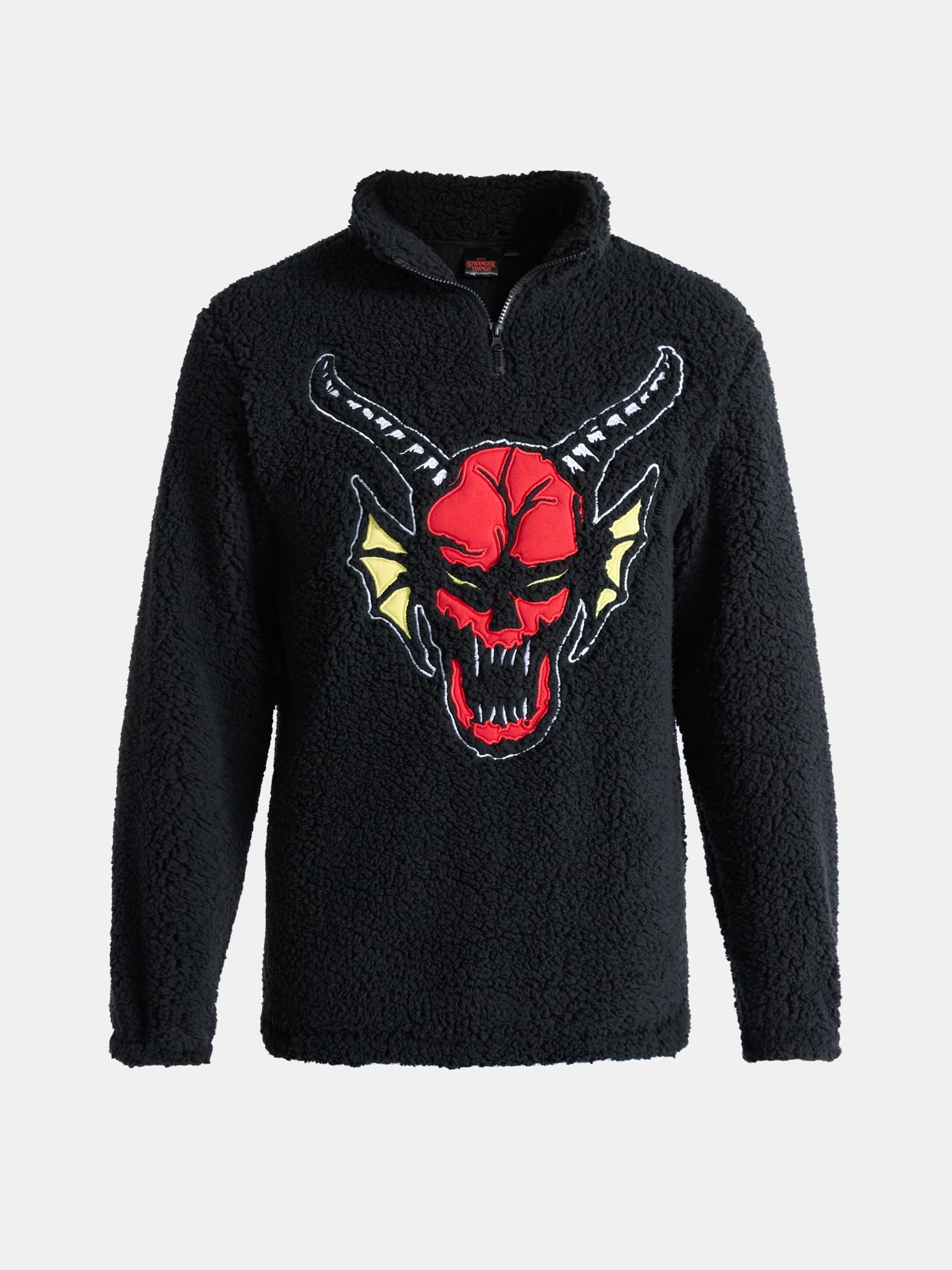 Netflix Stranger Things Men's and Big Men's Plush Fleece Quarter Zip Sweatshirt, Sizes XS-3XL