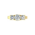 thumbnail image 2 of ARAIYA FINE JEWELRY 10K Yellow Gold Lab Grown Diamond Three-Stone Wedding Band Ring (2 cttw, D-E Color, VS Clarity) Size 9, 2 of 6