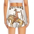 thumbnail image 2 of Lsque Cowboy Rodeo Guitar Printed Women's Running Shorts with Liner Pockets,Elastic Quick Dry Workout Athletic Gym Yoga Shorts,Womens High Waist Shorts-Small, 2 of 9