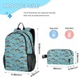 thumbnail image 2 of ALAZA Dolphins School Backpack Lunch Box Set Student Bookbag, 2 of 7