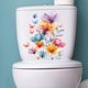 thumbnail image 3 of Pegatinas de mariposa y flores divertidas para inodoro, calcomanías decorativas autoadhesivas para tapa de inodoro, refrigerador, decoración del hogar, 2 piezas, 3 of 4