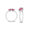 thumbnail image 2 of Gem & Harmony 1.00 Carat (Ctw) Pink Sapphire Heart Bow Ring in 10K White Gold for Women, 2 of 6