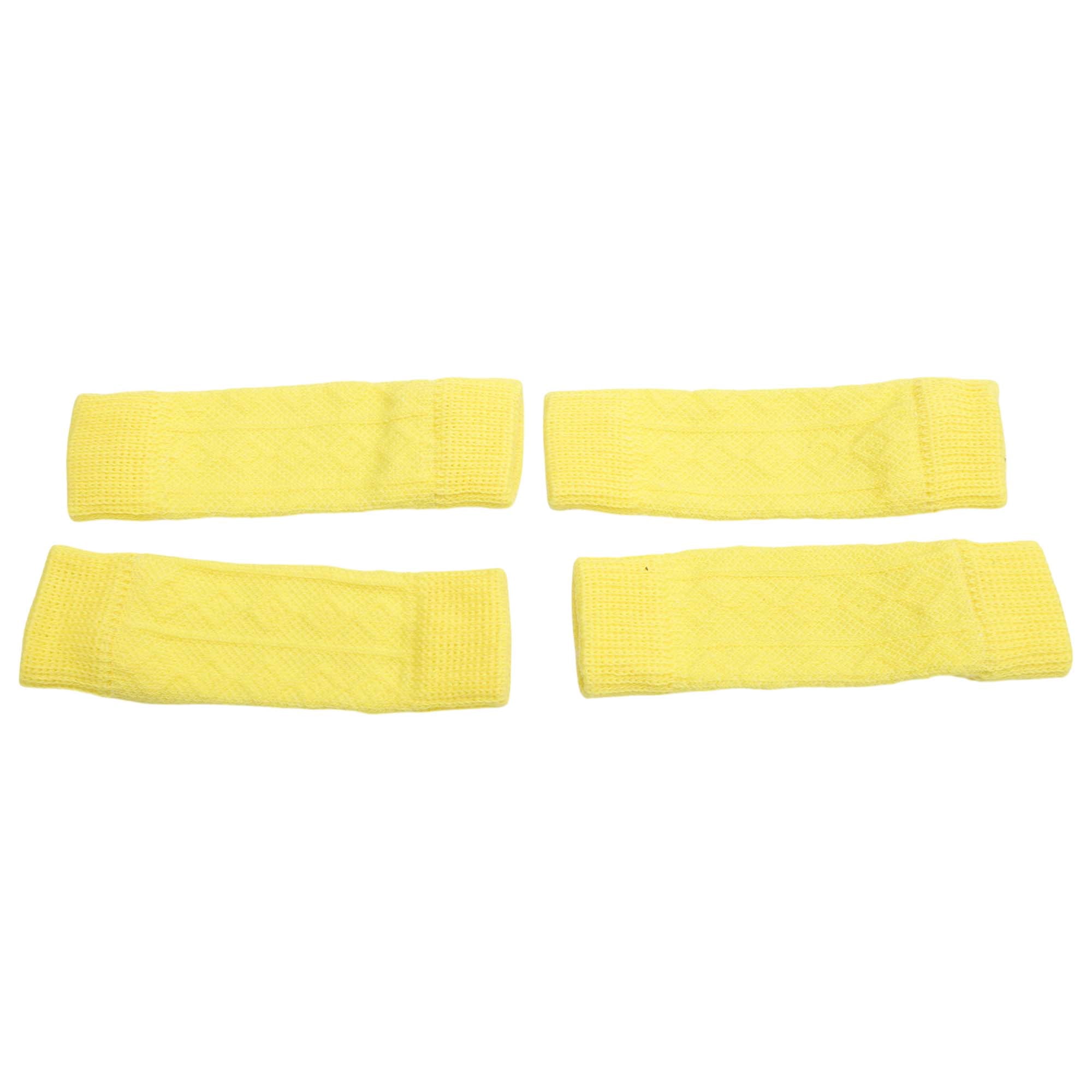 Unique Bargains Pack of 4 Dog Soft Knitted Socks Joint Protection Yellow M