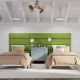 thumbnail image 4 of Jaxx Panelist Modern Padded Headboard - Set of 4 Fun Color Panels for Kids - Full/Queen, Matcha Green Soft Suede, 4 of 5