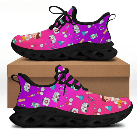

Gradient Nurse Shoes for Women s Cartoon Premium Sketch Physio Brand Design Casual Wear-resistant Flat Sneakers 2024