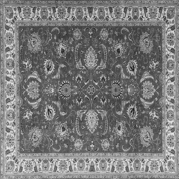 Ahgly Company Indoor Square Persian Gray Traditional Area Rugs, 7' Square