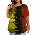 thumbnail image 2 of EGNMCR Hauts Grande Taille pour Femmes Décontractés à Imprimé Manches Courtes Col Rond Hauts Amples T-Shirt Blouse, 2 of 6
