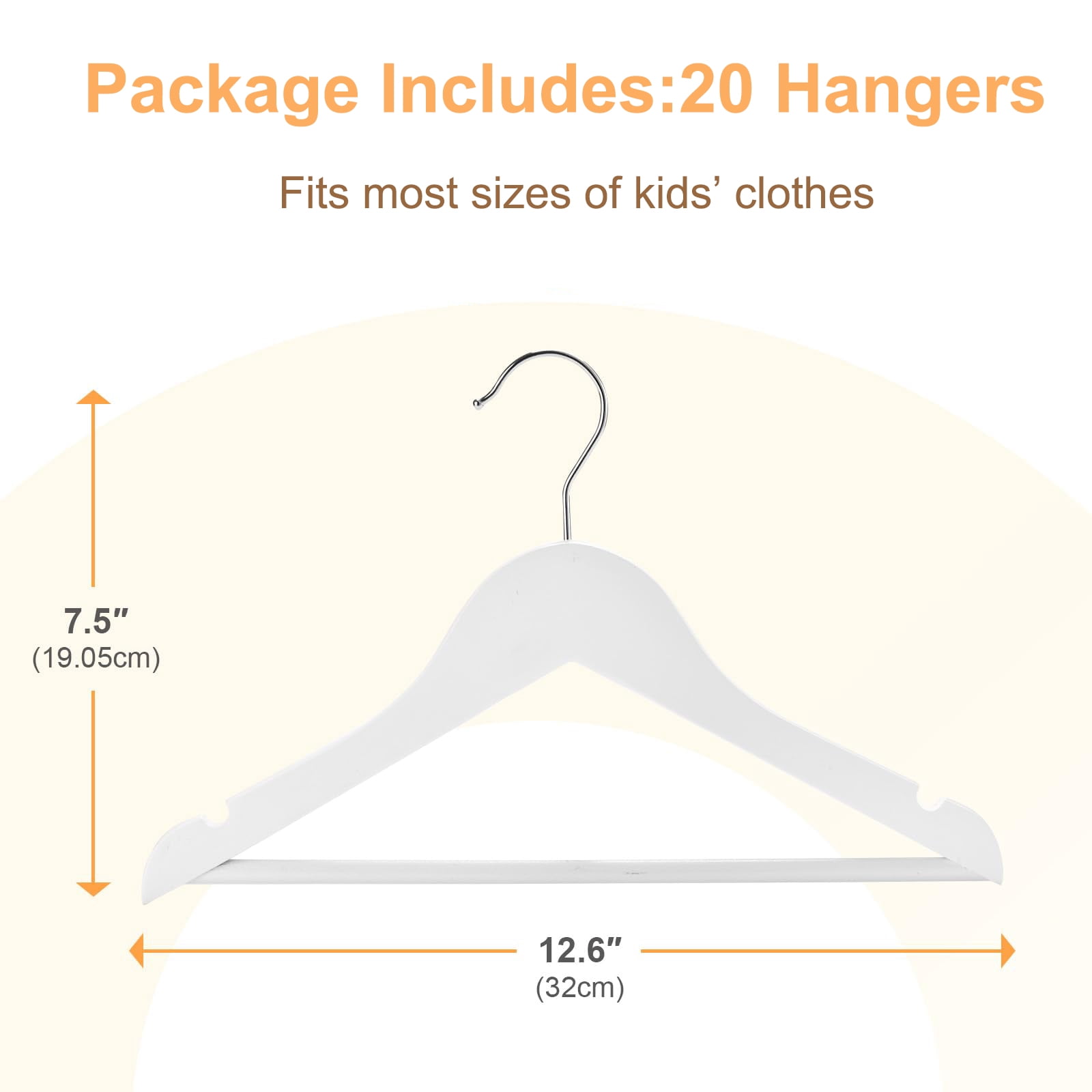 Cozymood Wooden Childrens Hangers Kids Hangers 20 Pack, Wood Baby Hangers Nursery Hangers, 360° Swivel Hook Non Slip Coat Hanger for Coats, White