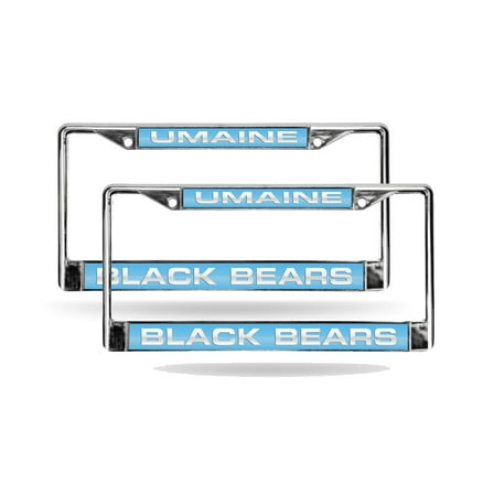 Maine Black Bears (Set of 2) Chrome Metal Laser Cut License Plate Frame