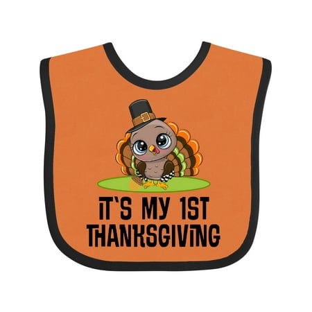 

Inktastic First Thanksgiving Pilgrim Turkey Gift Baby Boy or Baby Girl Bib