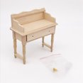 thumbnail image 4 of Desk Table Furniture Wooden Set Miniature Dollhouse for 1:12 Model Garage Kits, 4 of 6