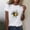 White, variant on Fznquz Short Sleeve Womens Casual Tops 2025 Summer Shirts Black Crew Neck Graphic Print T Shirts for Women