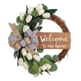 thumbnail image 1 of Tulip Welcome Sign Wreath  Front Door Wreath for Back Door Living Room Gallery Wall, 1 of 6