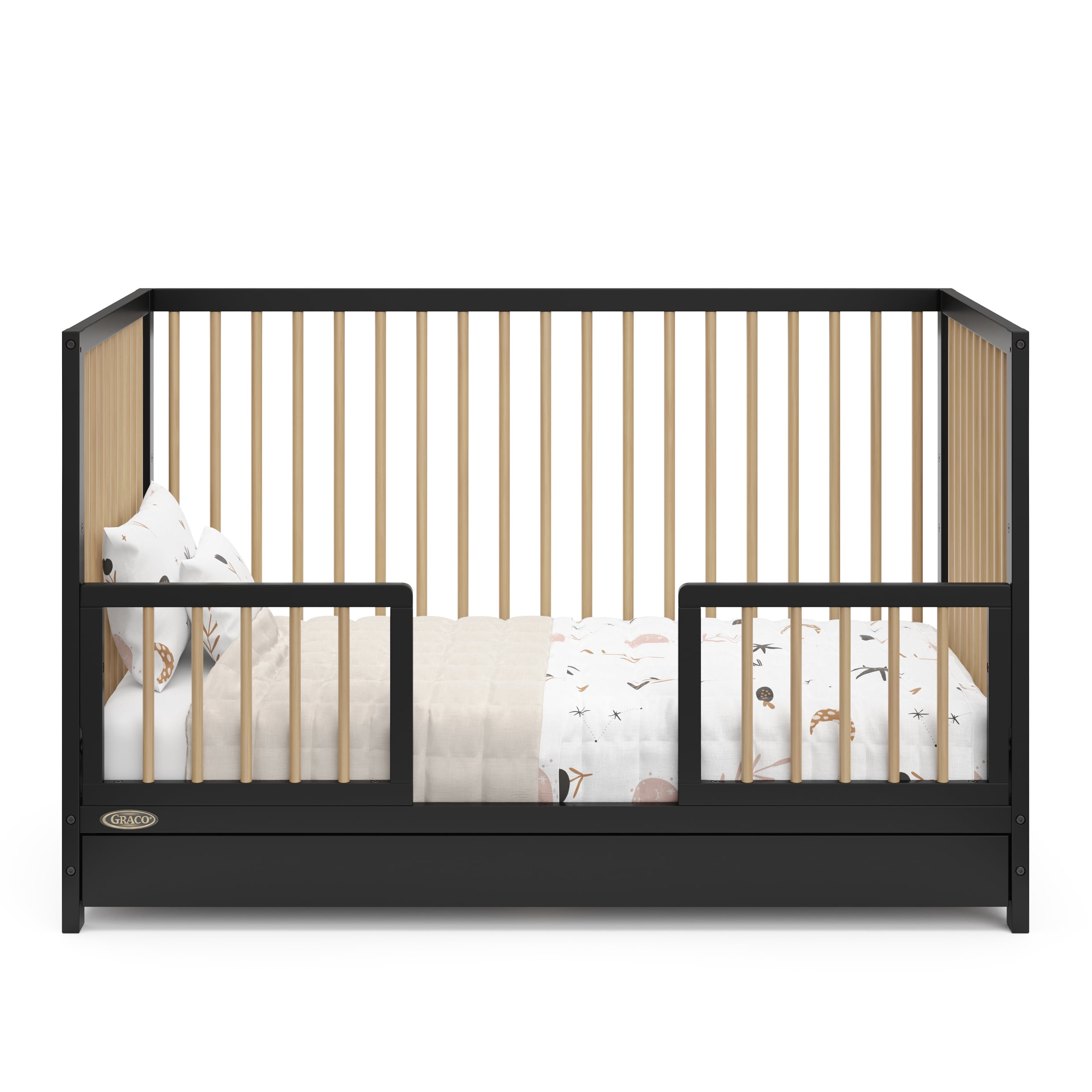 Graco Toddler Safety Guardrail Kit (Dowels), Black with Driftwood