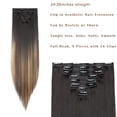 thumbnail image 4 of MY-LADY 8PCS Synthetic Clip in Hair Extensions Double Weft Full Head HairPiece Straight Natural Black Brown Blonde, 4 of 8