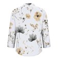 thumbnail image 4 of Yxbdin V Neck Blouses for Women Plus Size Long Sleeve Clothes Dressy Casual Printed Tops Summer Going Out Shirt White XXL, 4 of 5