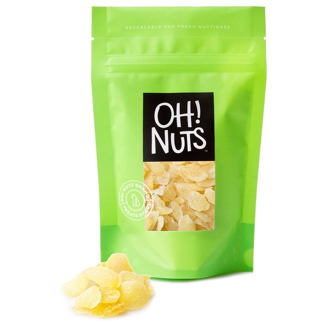 Oh! Nuts Ginger Chews Sugar Coated Gummy Candy for Nausea, Morning, and