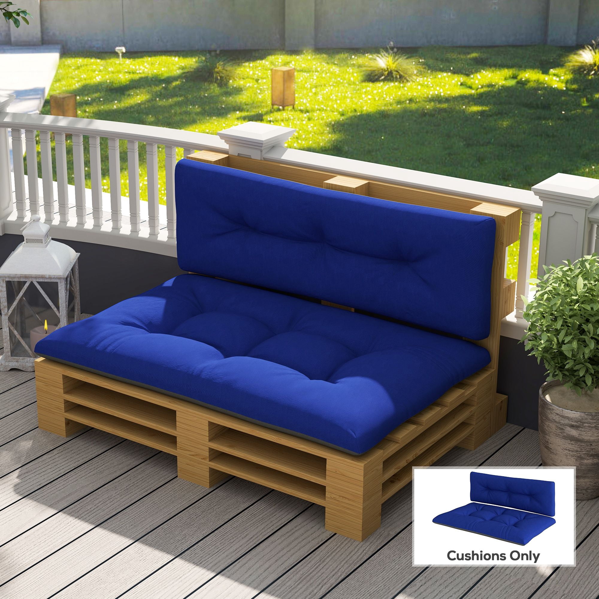 Alvantor 47"Patio Cushions 2 Seater Pallet Cushions 3.9" Bench Cushion for Garden, Patio,Navy Blue