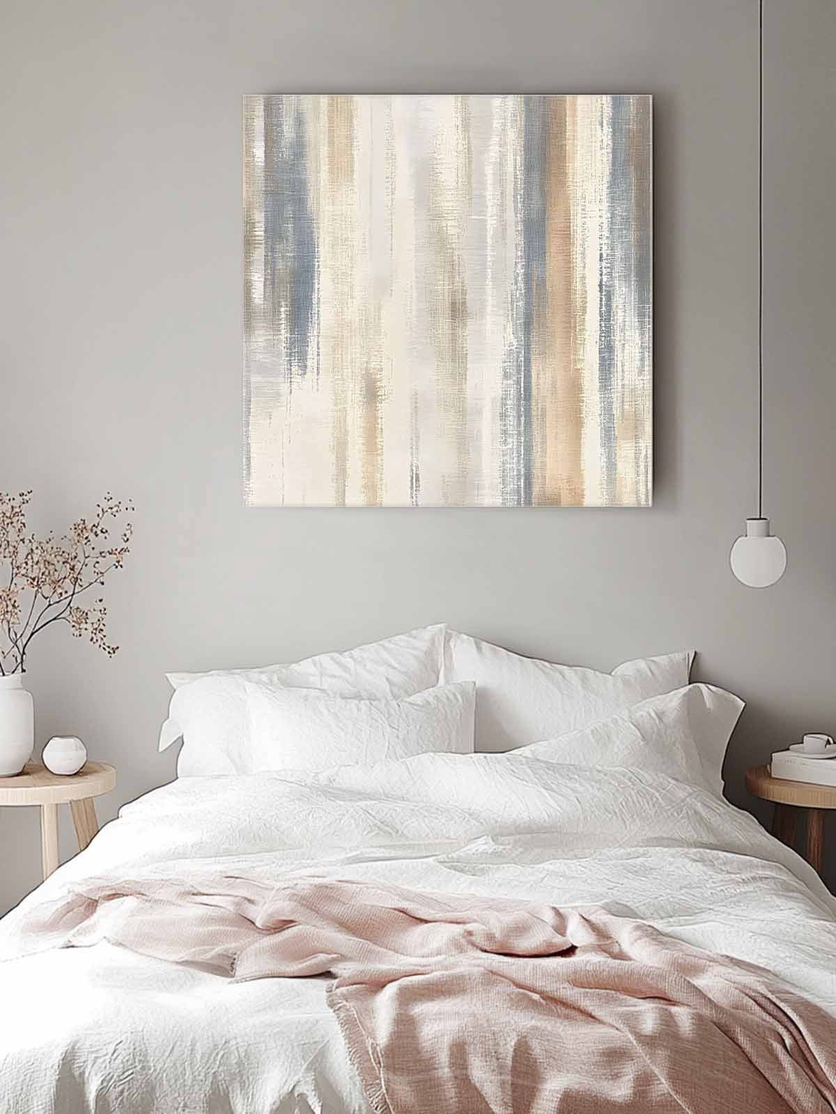 Abstract Beige Canvas Wall Art, Blue Gradient Mottled Texture Modern Art Framed Wall Decor Modern Artwork Prints Painting for Living Room, Bedroom, Kitchen & Cafe Decor 20x20 Inch