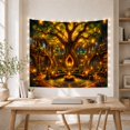 thumbnail image 5 of Ancient Tree Library With Glowing Hollow, Mystical Fantasy Style for Book Lovers, Literary Wall Decor, Housewarming Gift Tapestry Wall Hanging for Home Library and Living Room, 5 of 7