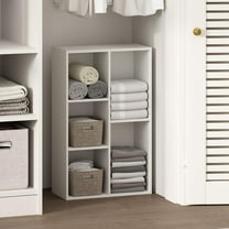 Reed Closet Organizers and Storage, 5-Cube Reversible Closet Shelves, Organization Shelf, 9.4" x 19.5" x 31.5", for Bedroom, Closet, White
