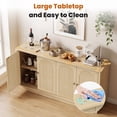thumbnail image 4 of Haverchair Sideboard Buffet Cabinet with Storage, Fluted Arched Storage Cabinet with Adjustable Shelves, Wooden Modular Coffee Bar, Modern Console Table for Living Room Kitchen Dining Room Entryway, 4 of 10