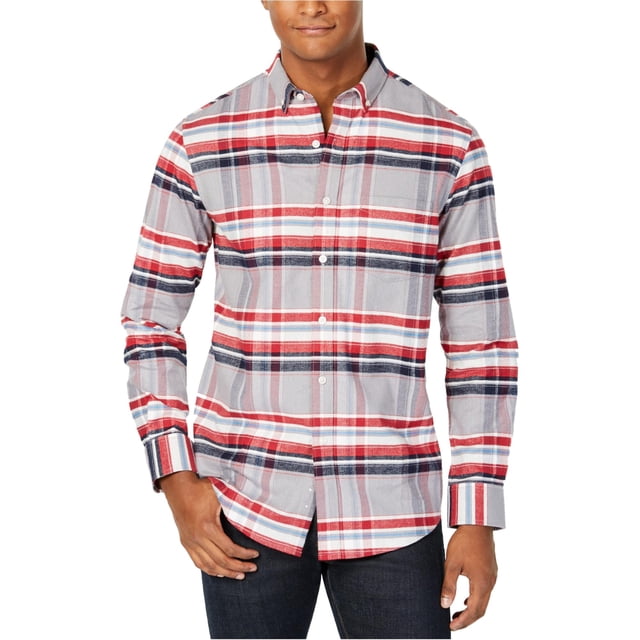 Club Room Camisa con botones a cuadros para hombre, multicolor, pequeña