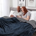 thumbnail image 4 of Genteele Sherpa Throw Blanket Super Soft Reversible Ultra Luxurious Plush Blanket, 60 x 80 inches, Navy/Gray, 4 of 4