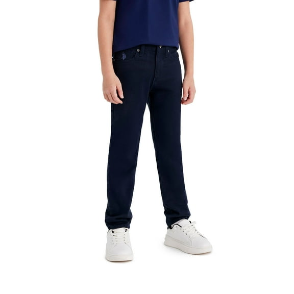 U.S. Polo Assn. Boys Stretch Twill 5-Pocket Straight Fit Pant, Sizes 4-18