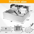 thumbnail image 6 of Commercial Double Basket Stainless Steel Electric Deep Fryer - 5000W, 12L Dual Tank, 6 of 9
