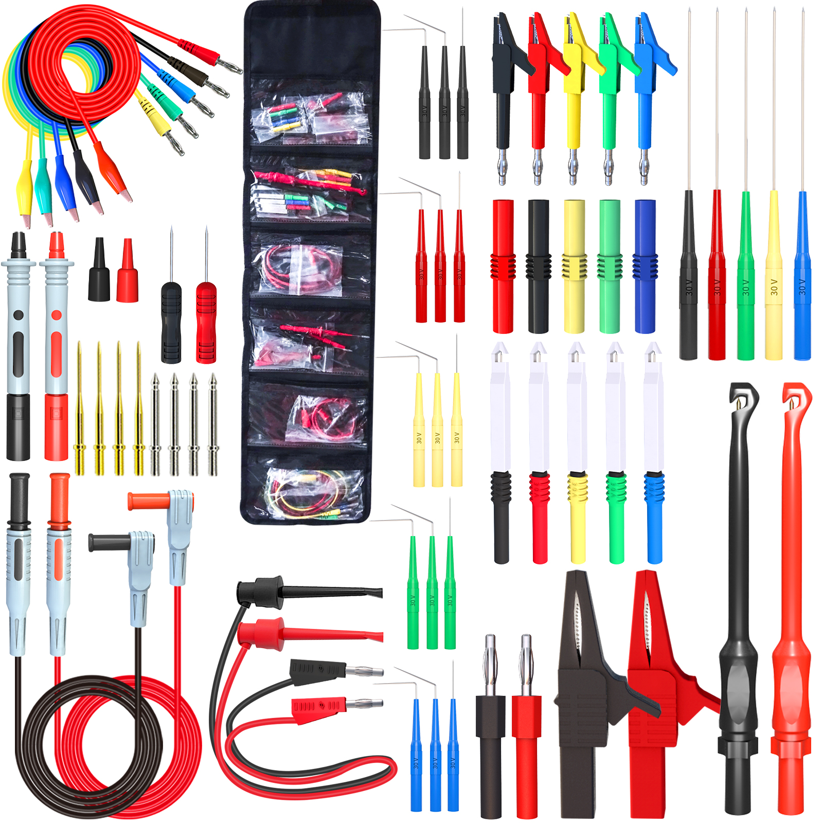 ELECTCHN Multimeter Test Leads Kit Back Probe Set with Replaceable