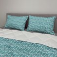 thumbnail image 2 of Turquoise Comforter & Sham Bedding Set, Minimalist Design Geometrical Squared Rounds Retro Inspired Image, 3 pcs Duvet Set Microfiber Filling Quilt, 5 Sizes, Petrol Blue and White, by Ambesonne, 2 of 4