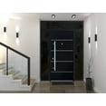 thumbnail image 5 of Front Exterior Prehung Steel Door / Deux 6083 Black Enamel / 2 Side and Top Exterior Window Sidelite / Stainless Inserts Entry Metal Modern Painted W16+36+16" x H80+16" Left hand Inswing, 5 of 5