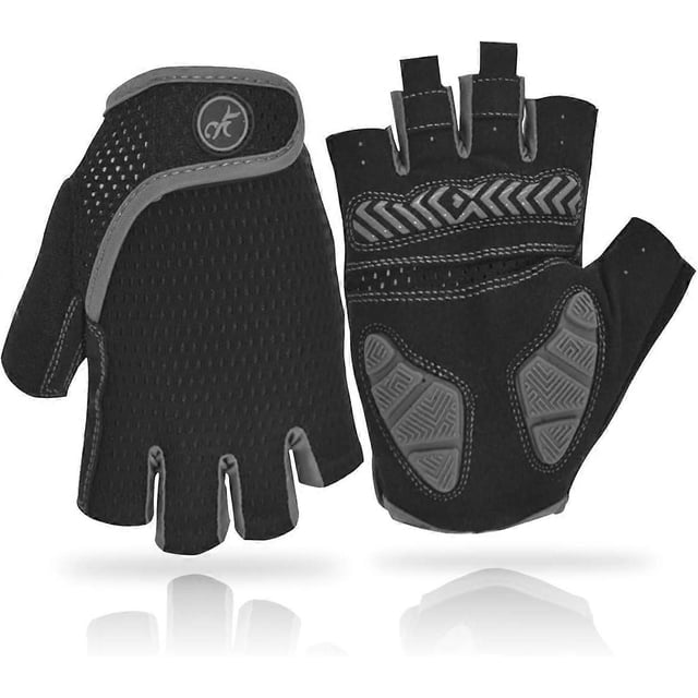 SZTXJ Cycling Gloves Half Finger Bike Gloves Non-slip Shockproof Gel Mountain Bike Gloves (Grey)