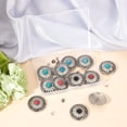 thumbnail image 7 of 1Box 12PCS 30mm Screw Back Buttons Round Vintage Engraving Sun Flower Faux Turquoise Conchos Flower Buds Daisy Decorative Buckles Replacement Castings Buttons for DIY Leather Craft Fabrics, 7 of 7