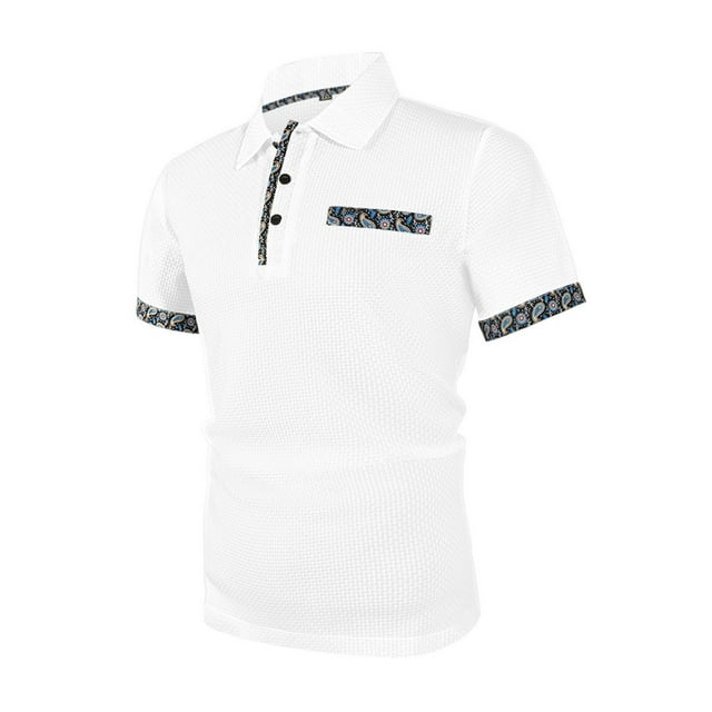 Styesk T-Shirts pour Homme T-shirt Décontracté à Manches Courtes et Col Rabattu Uni