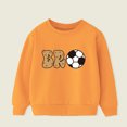 thumbnail image 2 of Jinhomg Unisex Boys Girls' Sweatshirts Cute Football Graphic Hoodies Fall Comfort Long Sleeve Crewneck Out Wear Top Orange 6 Years, 2 of 8