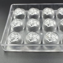Clear Hard Plastic Rose Shaped Mould, 21 Cavity Chocolate Molds, Kitchen Baking Tool, DIY Jelly Mould