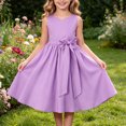 thumbnail image 2 of Splozh Toddler Girls Dresses Princess Dress Girls Sleeveless Dress Dance Party Princess Dresses Clothes Flower Girl Dress,Purple,7-8 Years, 2 of 9
