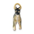 thumbnail image 2 of 14k Yellow Gold Enameled Medium German Shepherd Charm Pendant, 2 of 7