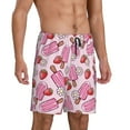 thumbnail image 2 of Sikiie Strawberry Popsicle Mens Pajama Shorts, Lightweight Lounge Pant with Pockets Soft Sleep Pj Shorts for Men4X-Large, 2 of 6