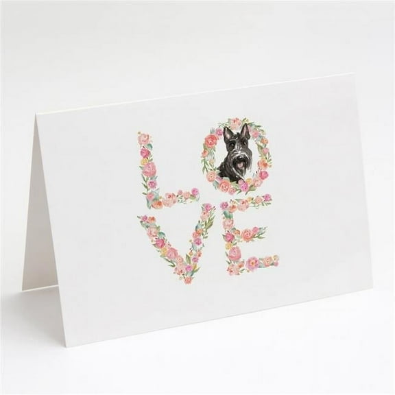 Scottish Terrier Love Greeting Cards and Envelopes Pack of 8 7 in x 5 in