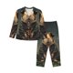 thumbnail image 1 of Balery Lotus Leaf Starry Sky Guinea Pig Conjunto de Pijama con Estampado para Mujer, Conjunto de Dos Piezas con Manga Larga, Ropa de Dormir Suave con Bolsillos, Pijamas Cómodos-Medium, 1 of 7