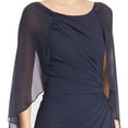 thumbnail image 3 of Badgley Mischka Draped Silk Cape Sleeve Evening gown Dress, 3 of 3