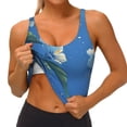 thumbnail image 3 of Fotbe Hibiscus Flowers Calm Water Sujetador Deportivo Largo sin Aros para Mujer con Almohadillas y Soporte Medio, Transpirable y Absorbente, Camiseta Tipo Chaleco o Tank Top-X-Large, 3 of 8