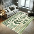 thumbnail image 5 of Ambesonne Mid Century Decorative Rug Carpet, Modern Botanical Simple, 2' 5" x 5', Olive Green Ivory, 5 of 5