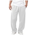 thumbnail image 2 of Black Baggy Sweatpants Elastic Waist Pants For Men Men's Baggy Sweatpants Elastic Waist Drawstring Wide Leg Lounge Track Pants Casual Loose Joggers with Pockets, 2 of 5