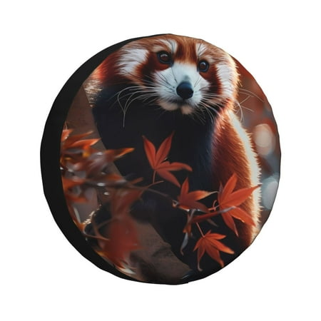 Zeuib Red Panda Autumn Branches Tire Cover Wheel Cover Spare Tire Cover Anti-UV Waterproof spare tire cover for Trailers RV Truck and Camper-16 inch