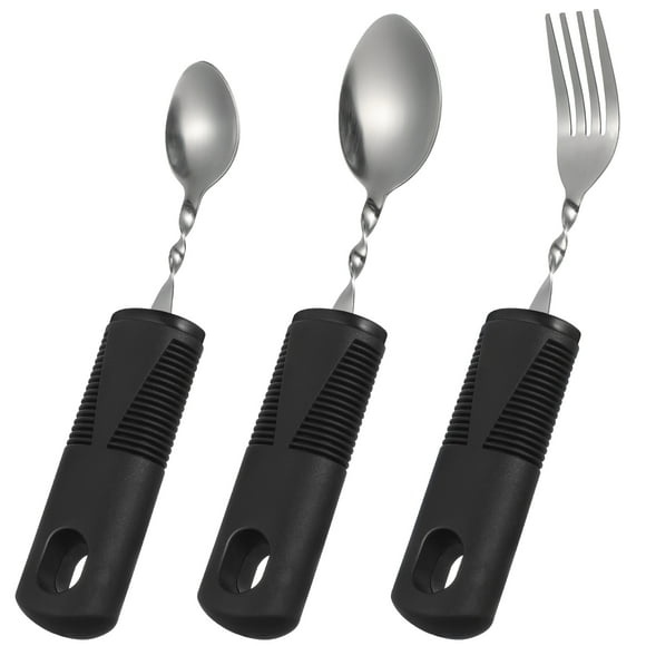 MasteelfCA 3pcs Adaptive Utensils Anti-shaking Utensils Elderly Tableware Bendable Fork Spoons Utensil