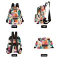 thumbnail image 4 of FORMRS Mini Backpack Purse for Women Quilted Travel Daypack Casual Shoulder Bag, Beige Abstract, 4 of 7